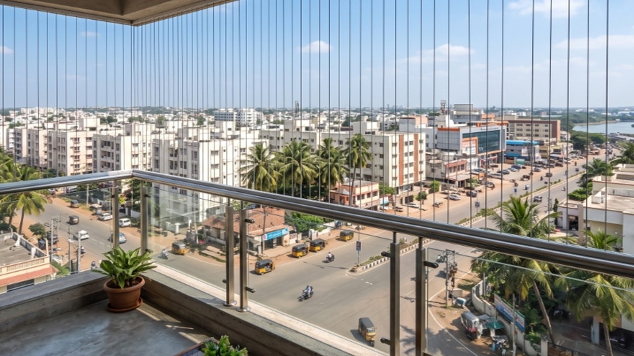 Madhavapatnam Corridors - Invisible Safety Grill Installation in Kakinada