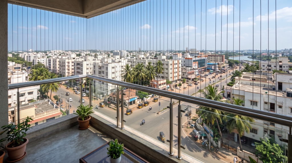 Ramanayyapeta Prime Residences - Invisible Safety Grill Installation in Kakinada