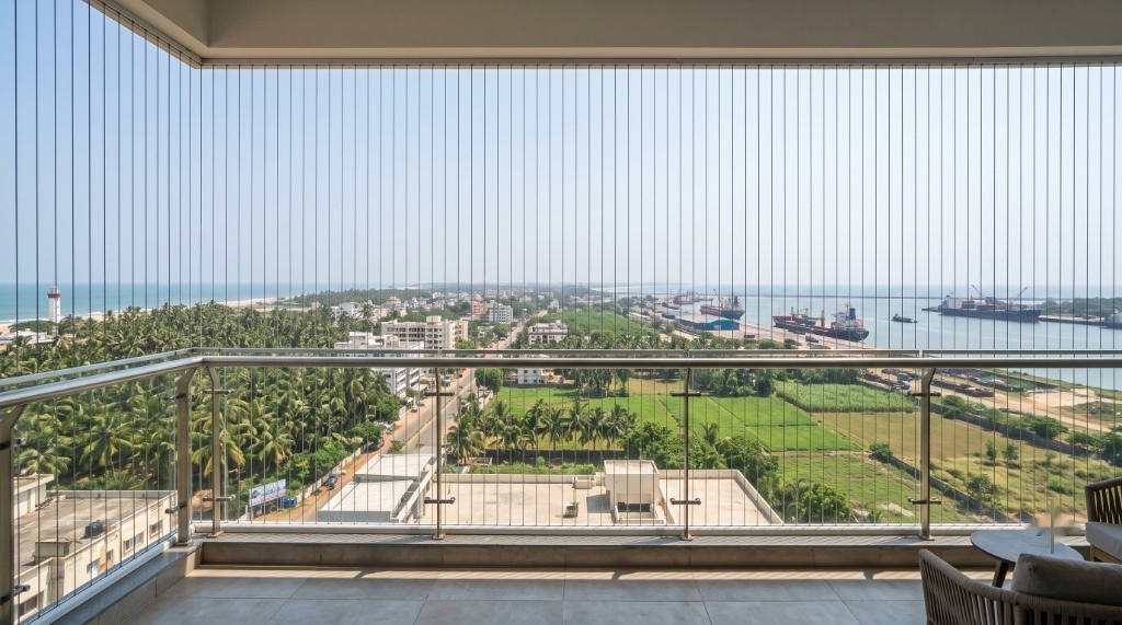 Vakalapudi Beachfront Corridor - Invisible Safety Grill Installation in Kakinada