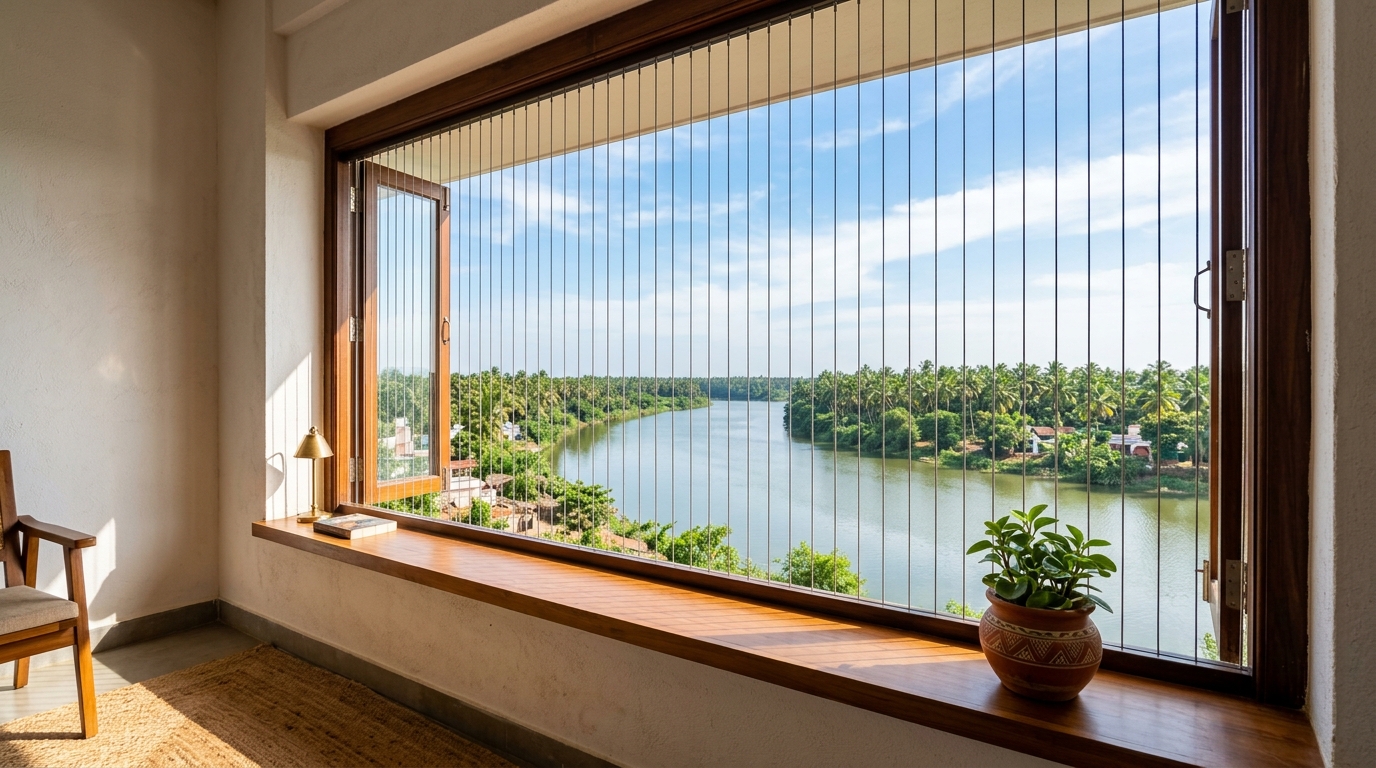 Vedayapalem High-Rise Living - Invisible Safety Grill Installation in Nellore