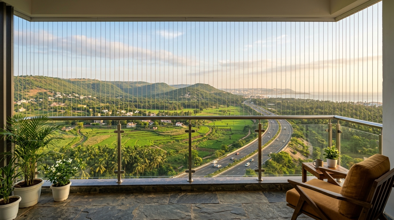 Anandapuram Growth Corridor - Invisible Safety Grill Installation in Visakhapatnam